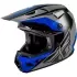 Casque Cross Fly Racing Kinetic Crest Gris Noir Bleu