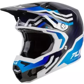 Casque Cross Fly Racing Formula S Carbon Byte Bleu Carbone Blanc