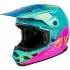Casque Cross Enfant Fly Racing Kinetic Drip Turquoise Rose Jaune