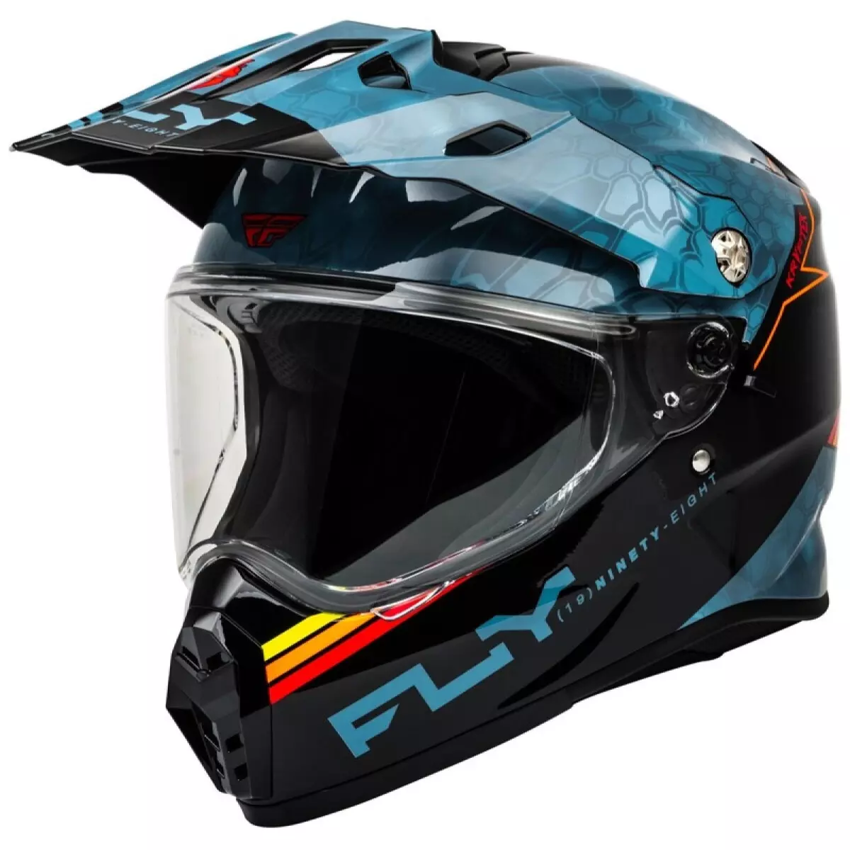 Casque Fly Racing Trekker Kryptek Conceal Ardoise Noir Rouge
