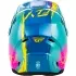 Casque Cross Enfant Fly Racing Kinetic Drip Turquoise Rose Jaune