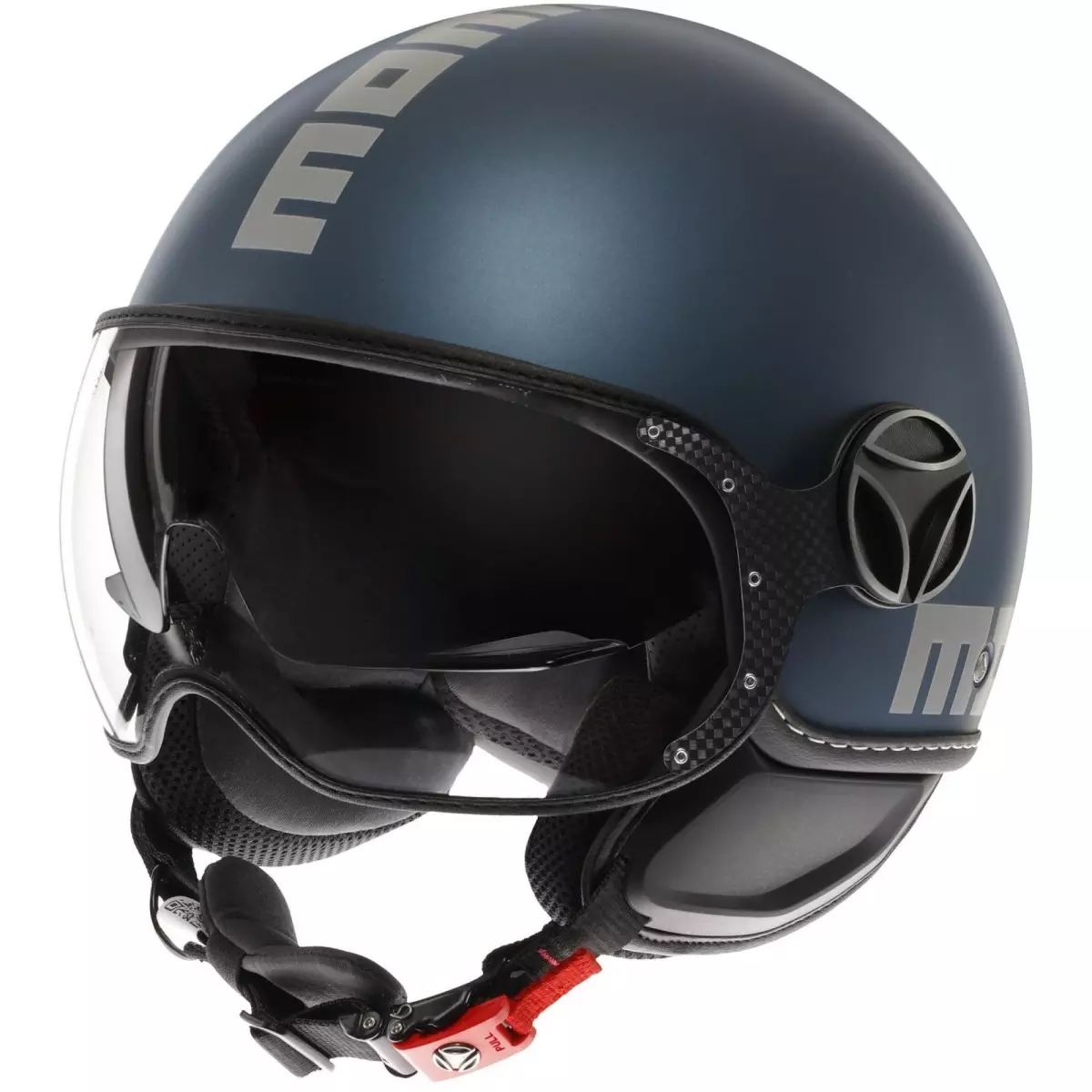 Casque Momo Design Fighter Evo Mono Bleu Avio Argent Mat