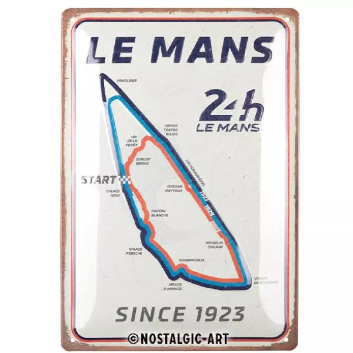 Plaque Métal Nostalgic Art 24h Du Mans - 20 x 30 cm