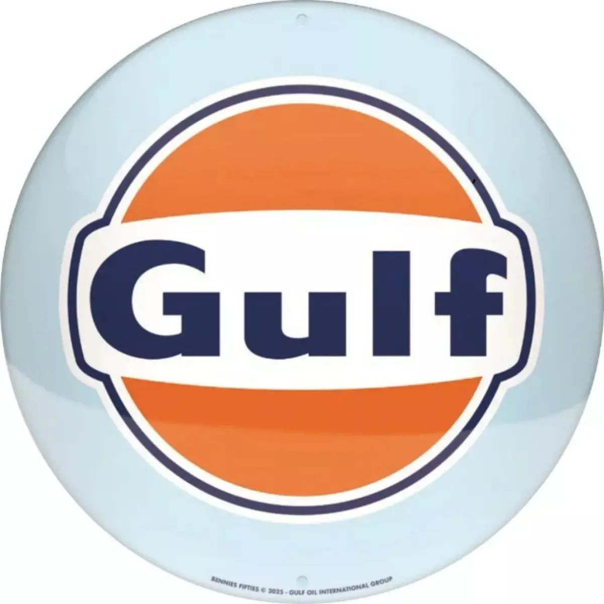 Plaque Métal Nostalgic Art Gulf Ronde - 35 cm