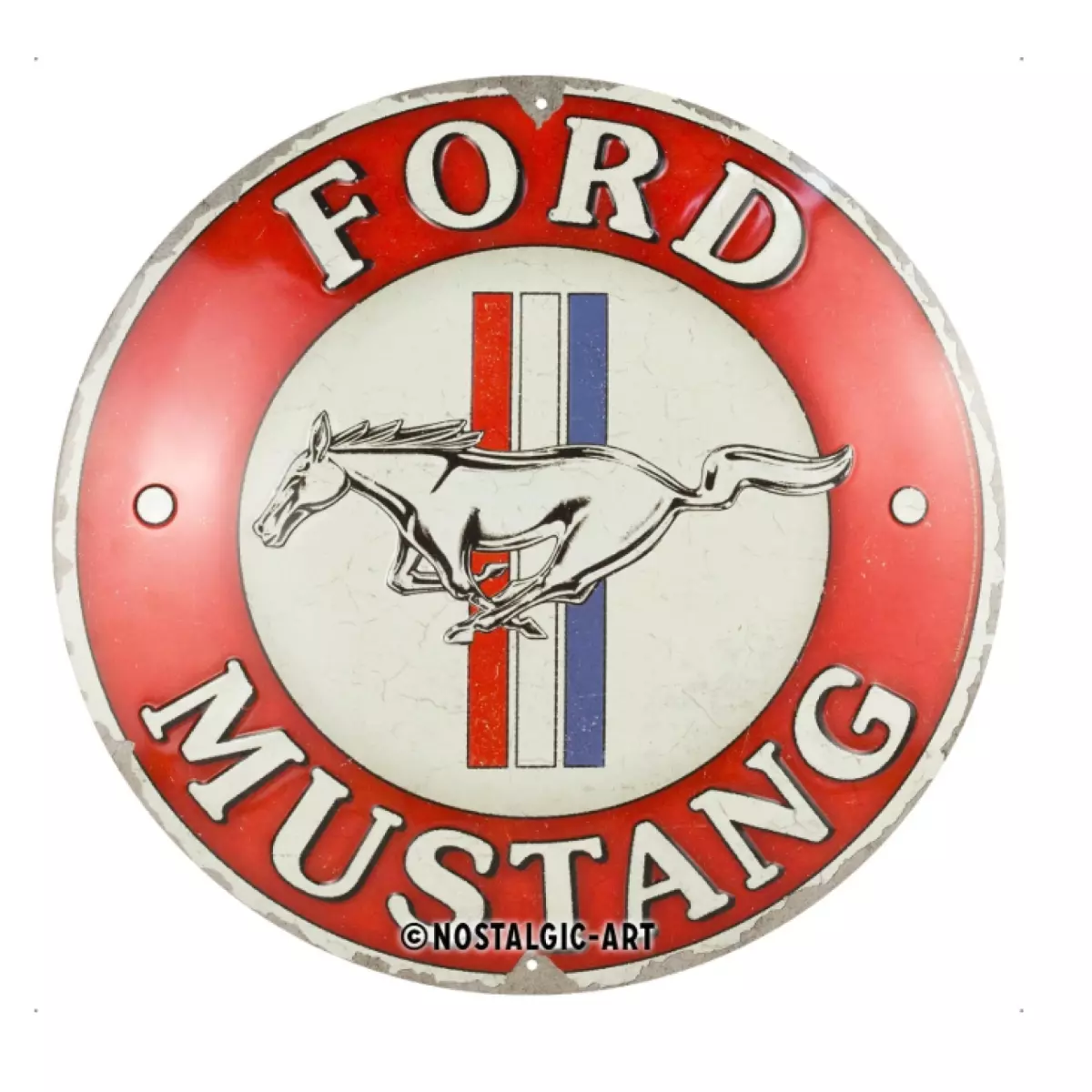 Plaque Métal Nostalgic Art Shelby Full Speed Cobra Ronde - 35 cm