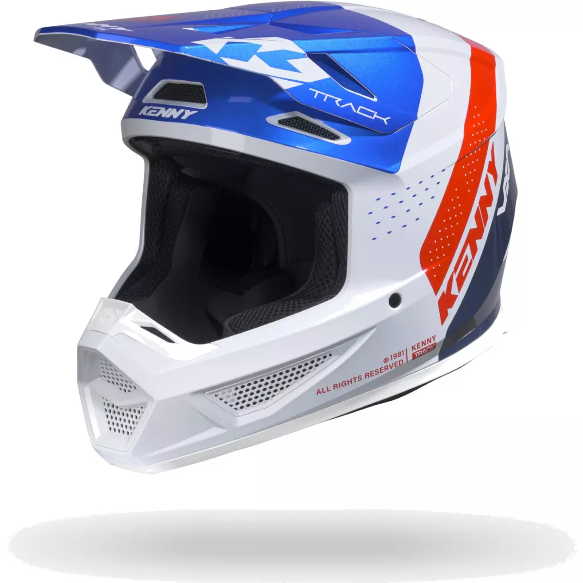 Casque Cross Kenny Track Graphic Blast Patriot Bleu Blanc Rouge