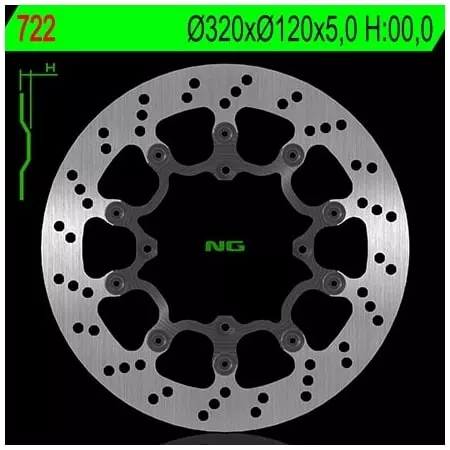 Disque de Frein Avant Gauche NG 722 Rond Fixe - Freinage NG BRAKE