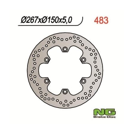 Disque de Frein Arrière NG Diamètre 267 Rond Fixe Type 483 Yamaha - Freinage NG BRAKE