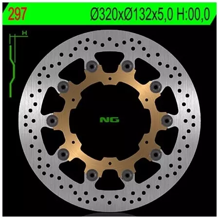 Disque de Frein Avant NG 297 Rond Fixe - Freinage NG BRAKE