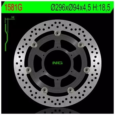 Disque De Frein Avant NG 1581G Rond Semi-Flottant - Freinage NG BRAKE