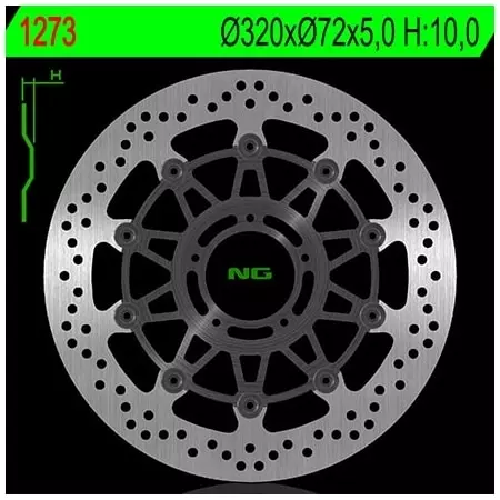 Disque de Frein Avant NG 1273 Rond Flottant Ducati - Freinage NG BRAKE