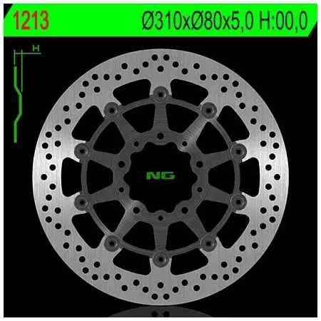 Disque de Frein Avant NG 1213 Rond semi-Flottant Kawasaki - Freinage NG BRAKE
