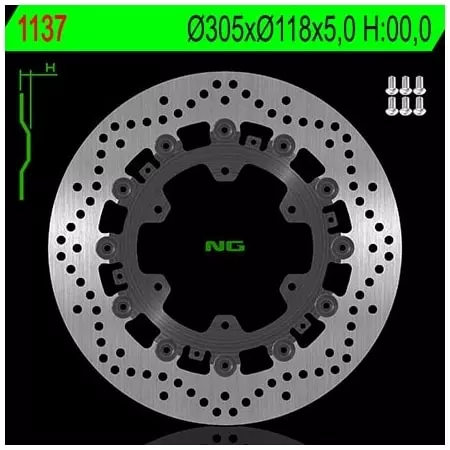 Disque de Frein Avant NG 1137 Rond Flottant - Freinage NG BRAKE