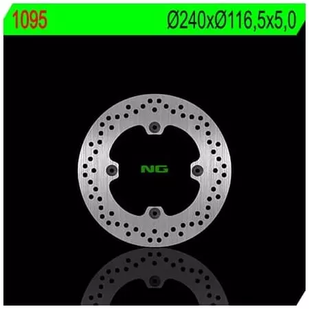 Disque de Frein Arrière Droit NG 1095 Rond Fixe