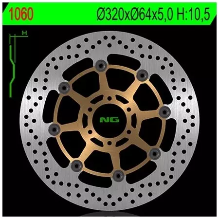 Disque de Frein Avant NG 1060 Rond Flottant - Freinage NG BRAKE