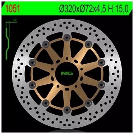 Disque de Frein Avant NG 1051 Rond Flottant Ducati - Freinage NG BRAKE