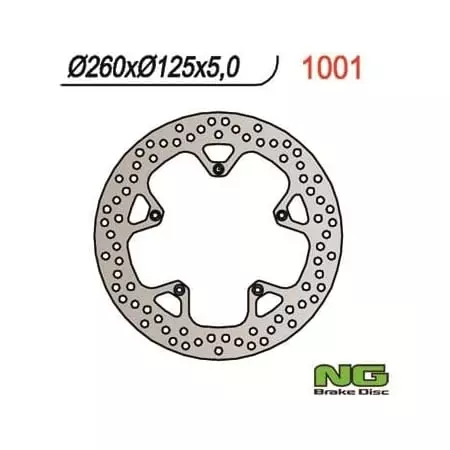 Disque De Frein Fixe Rond NG Diamètre 260xDiamètre 125x5mm - Freinage NG BRAKE