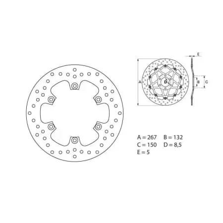 Disque de Frein Brembo Serie ORO rond fixe type 68B407E4