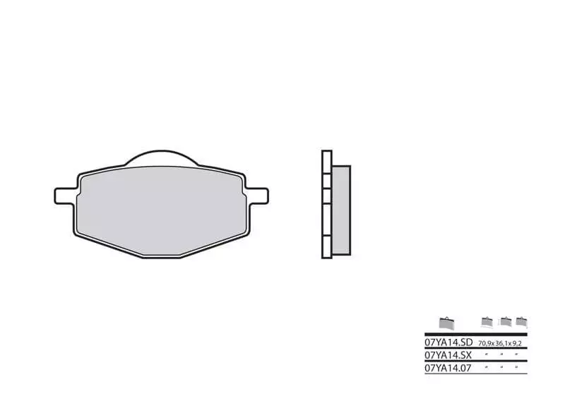 Plaquettes De Frein Brembo Organique Yamaha - 07Ya1407
