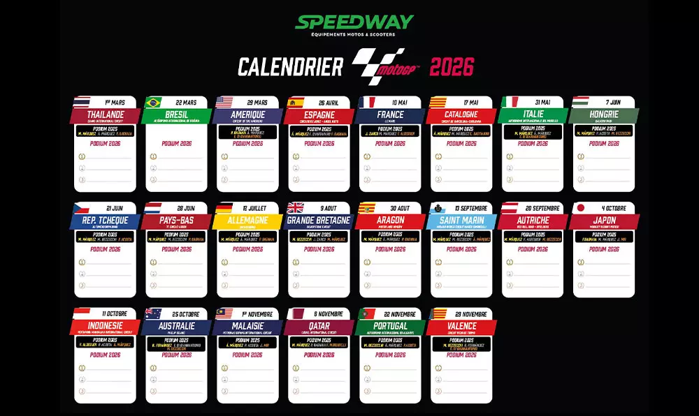 Calendrier Moto GP à imprimer