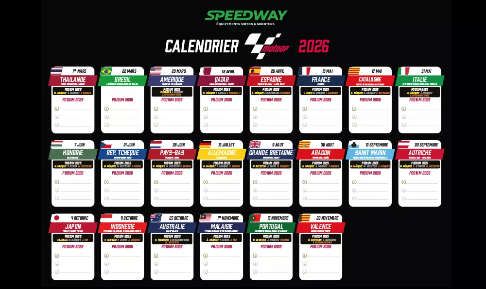 Calendrier Moto GP à imprimer